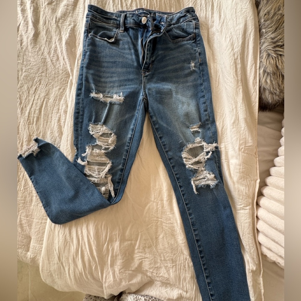American eagle next level stretch ripped jeans